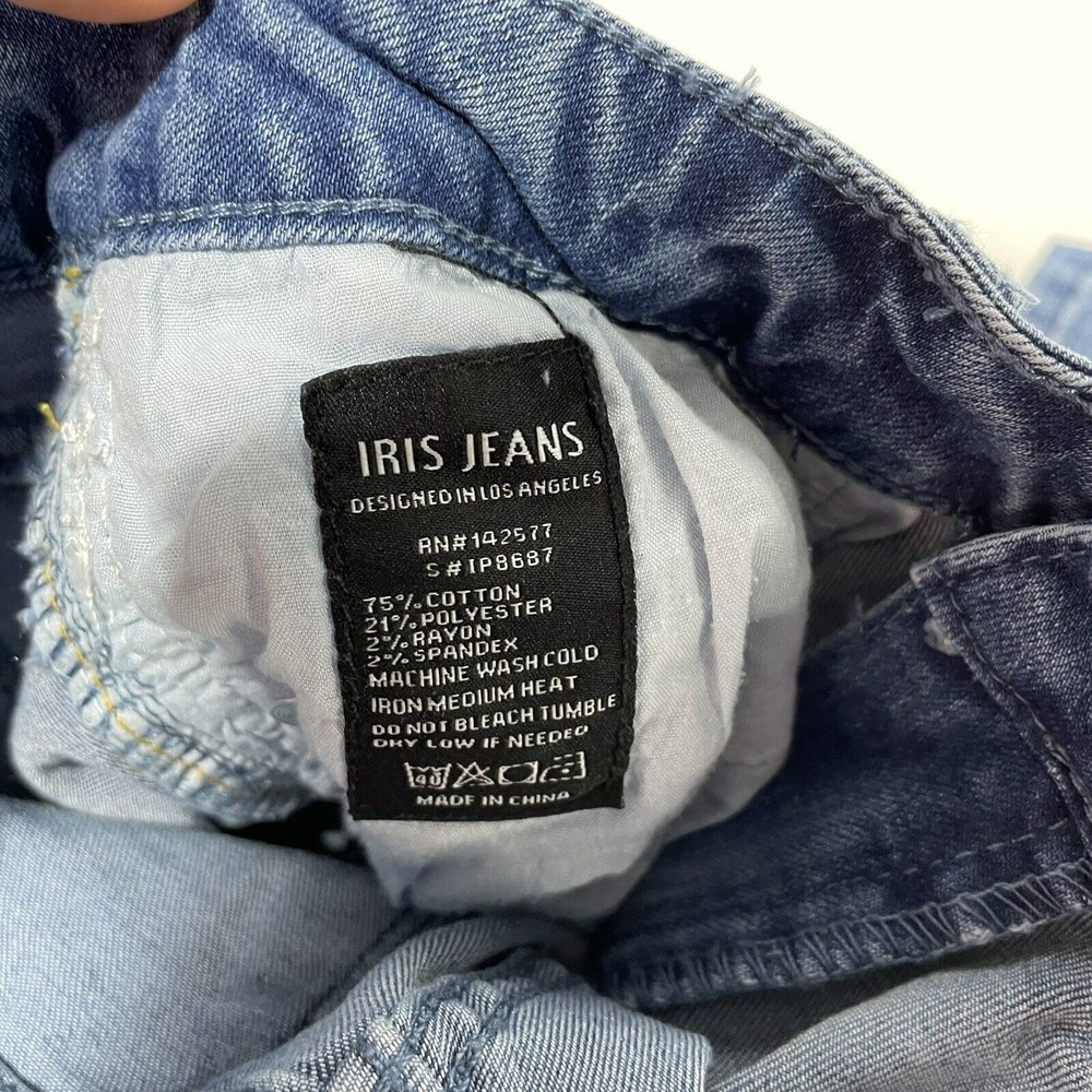 New Iris Jeans Los Angeles Womens Size 9 Boulevard Side Multi Stripe Skinny Blue - Picture 3 of 11